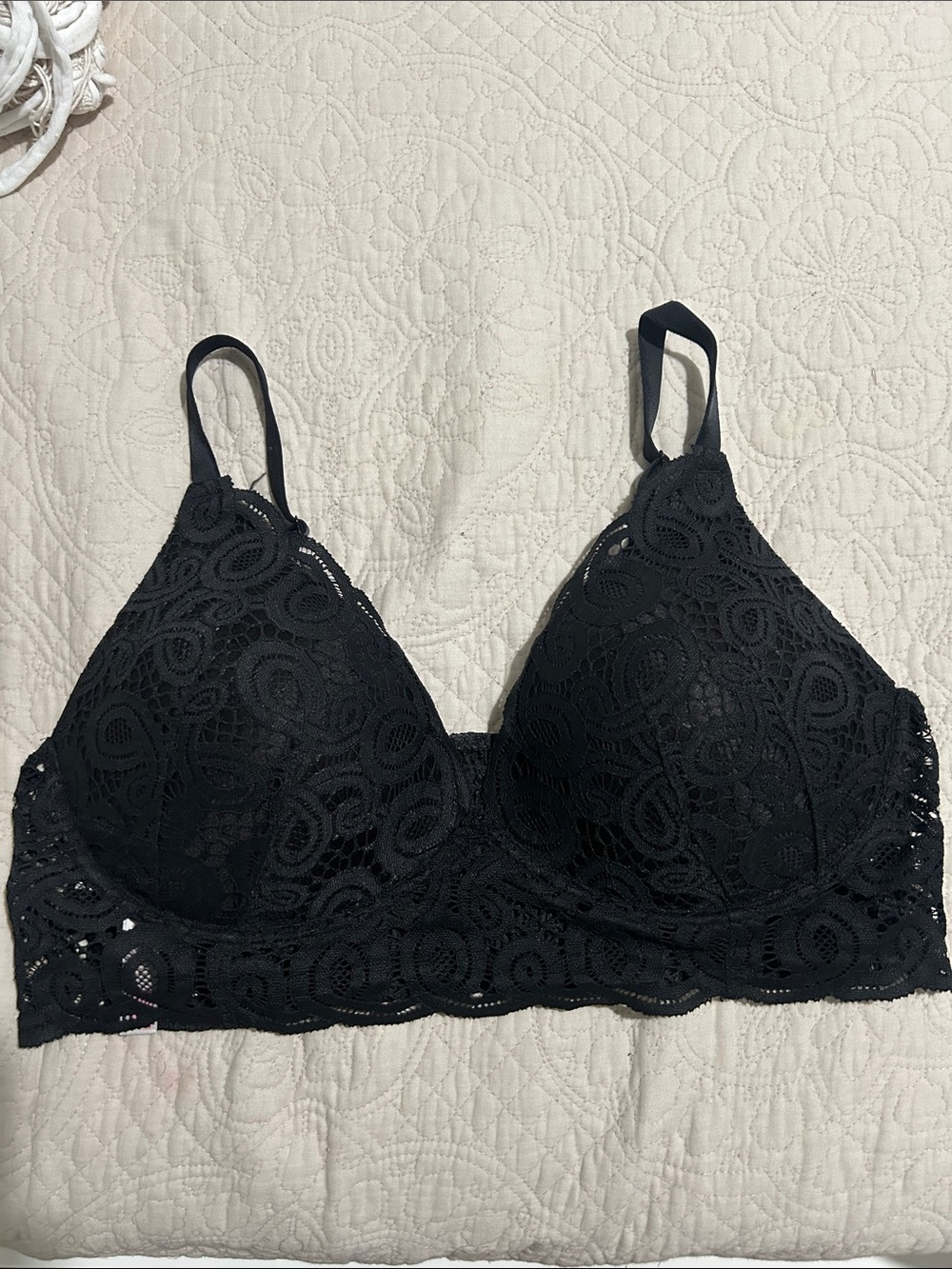 Victoria's Secret Black Lace Longline Bralette
